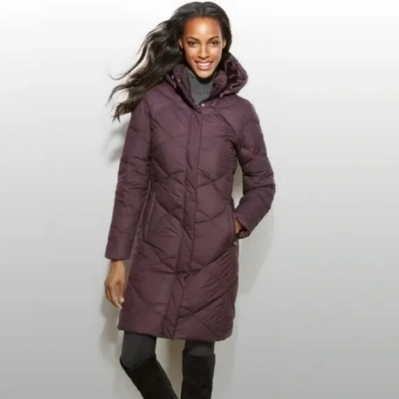 Purple North face MISS METRO PARKA down coat jacket - Size medium - Picture 1 of 6